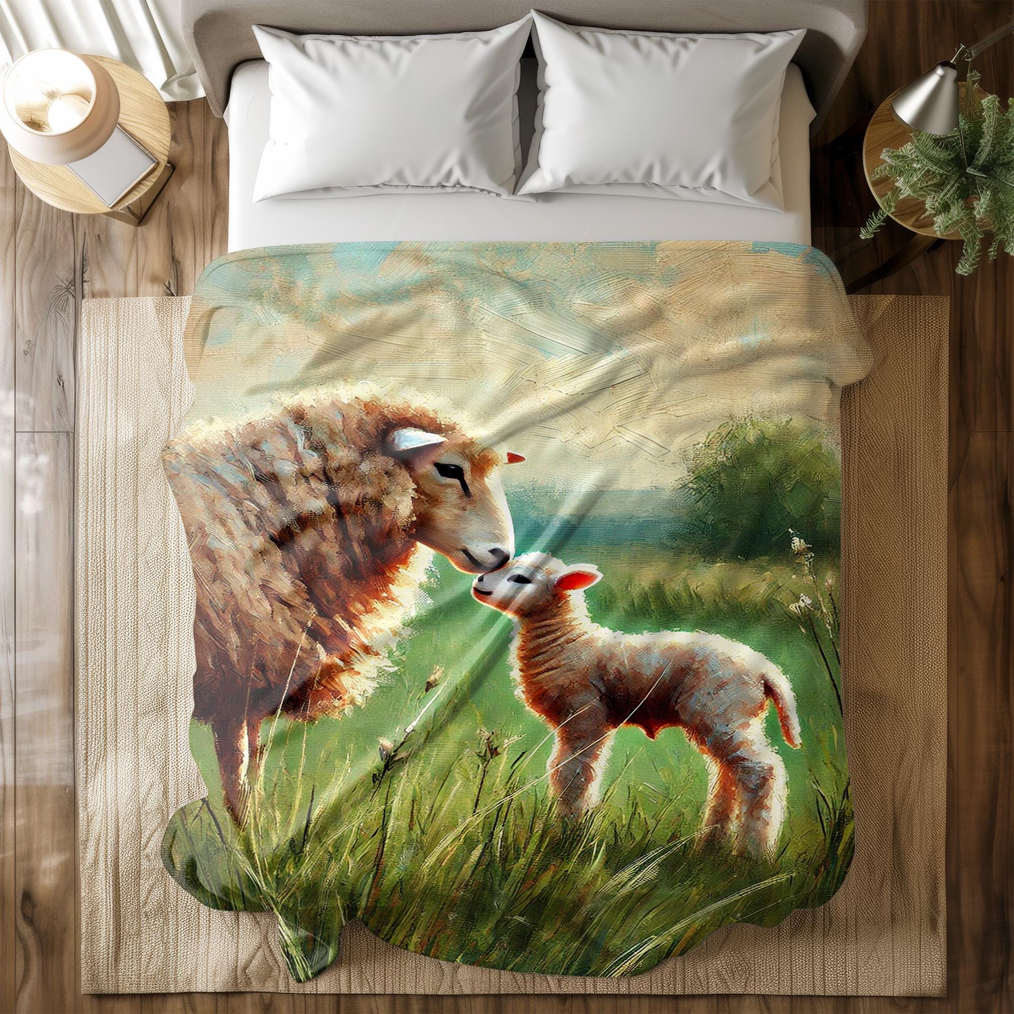 Maison STRAM SHEEP 羊プリントブランケット イスやベッドに置くだけでなんかいい感じ。おしゃれさんのお部屋にある