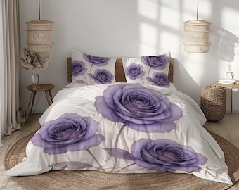 Copripiumino Matrimoniale Merryword – Fiori Rosa E Lavanda, Microfibra Morbida, 172x228 Cm - 4