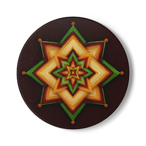 Colorful Mandala Ceramic Coaster, Decorative Drink Coasters, Home Decor Gift, Boho Style, Tabletop Accessories, Art Coaster Set