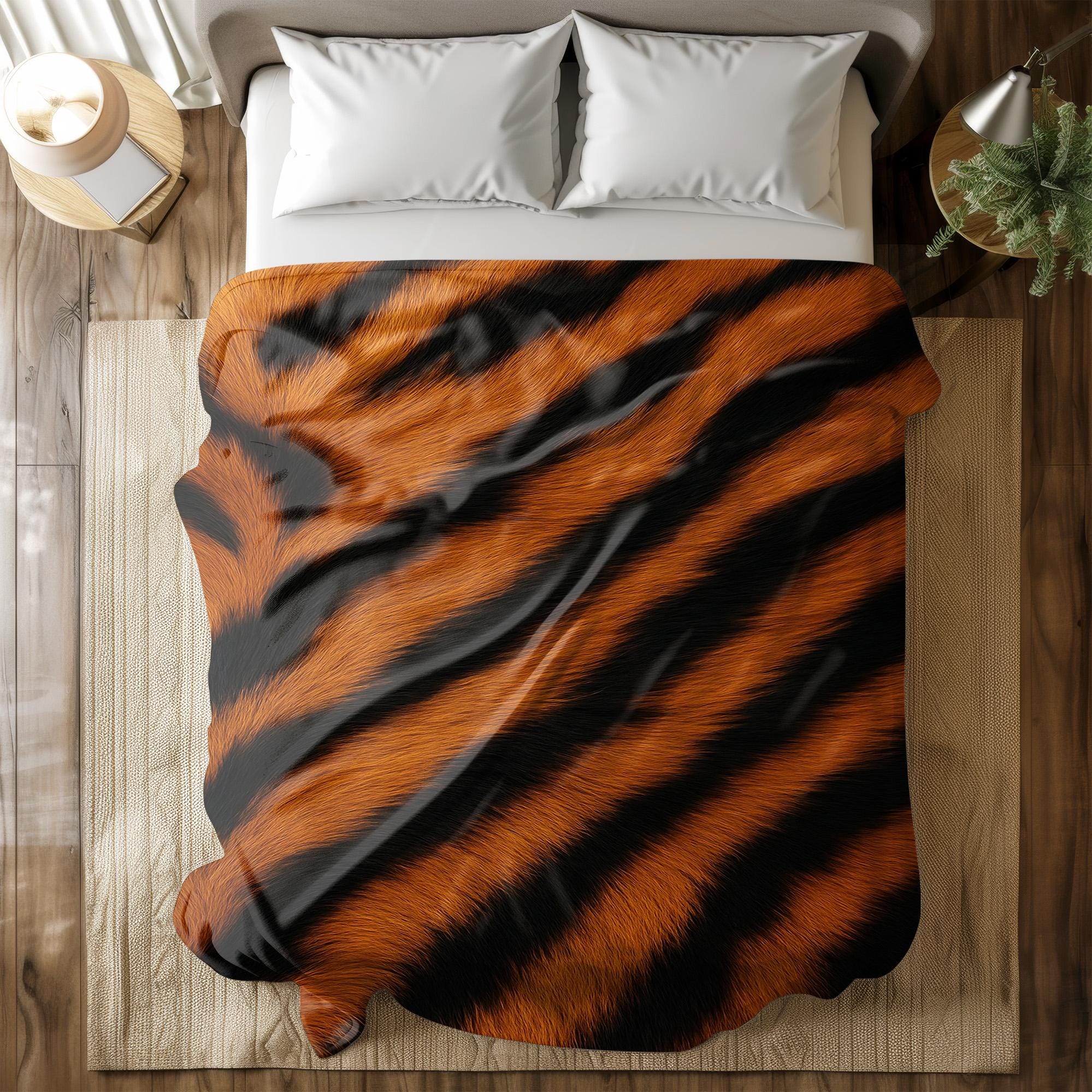 Tiger Print Fleece Blanket - Main Image