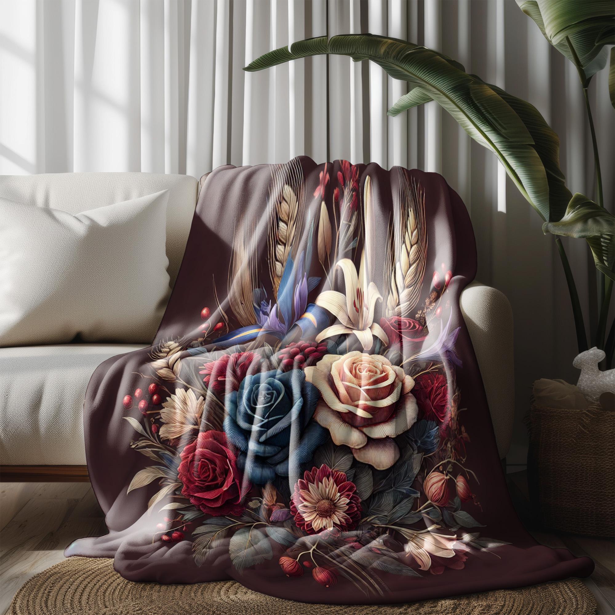 Coperta Morbidissima In Flanella Con Bassotto - Design Floreale, Pile Antipilling, Calda E Accogliente Per Divano E Letto