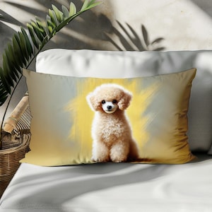 Entzückender lumbaler Kissenbezug, doppelseitiger Baumwoll-Leinenbezug, niedlicher Hundedruck-dekorativer rechteckiger Kissenbezug für Sofa oder Bett