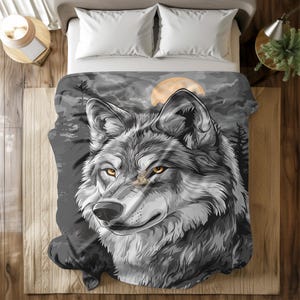 Wolf-Decke, weiche Fleece-Decke mit majestätischem Wolf-Druck, gemütliches, von der Natur inspiriertes Geschenk, mehrere Größen für Bett oder Sofa