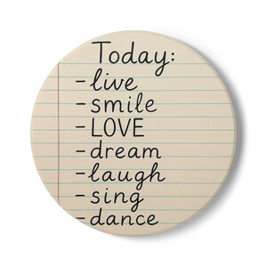 Inspirational Ceramic Coaster: Positive Affirmations, Cute Home Decor, Gift for Friends, Motivational Quote Decor, Desk Accessory