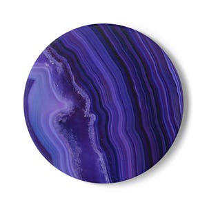 Elegant Purple Agate Coaster, Unique Home Décor, Drinkware Protector, Geological Art Gift, Functional Art Collectible
