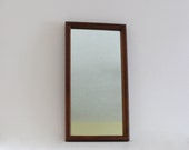 Antique Solid Wood Framed Mirror, Primitive Wall Hanging Wood Framed Mirror, Farmhouse Fresh Wood Mirror, Rustic Shaving Mirror