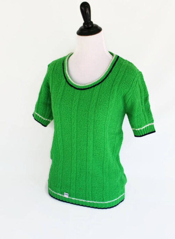 bright green sweater