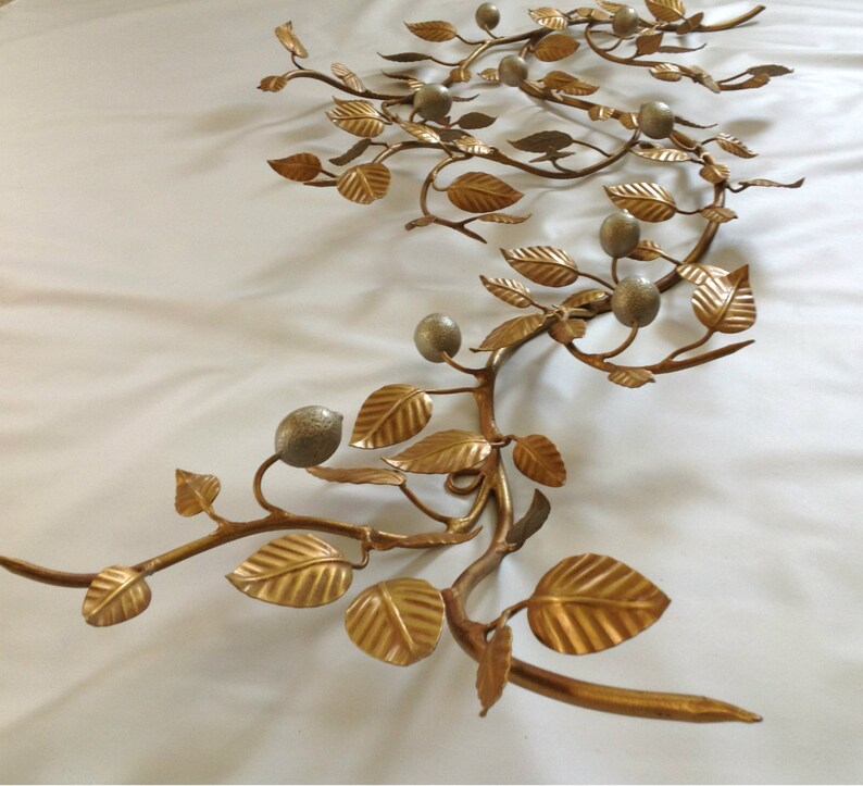 Vintage Italian Metal Wall Art 1960s Large Gold Gilt Metal Etsy