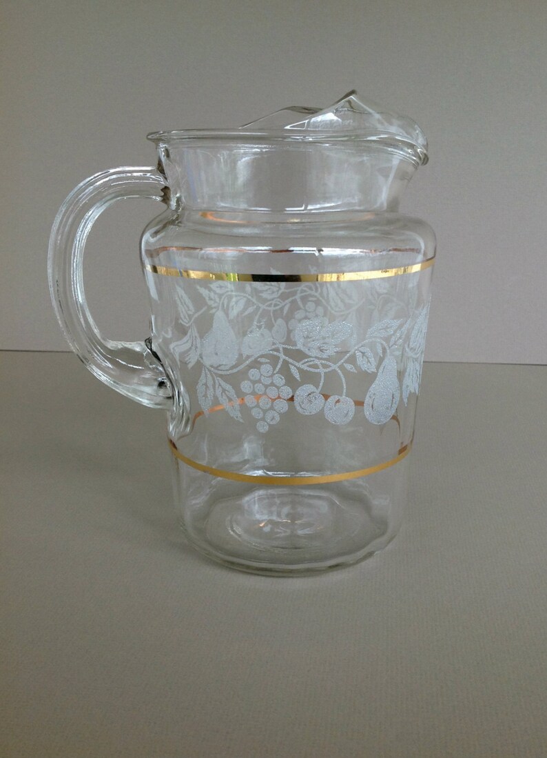 Vintage Glass Pitcher Bartlett Collins Glass Pitcher Pitcher Etsy
