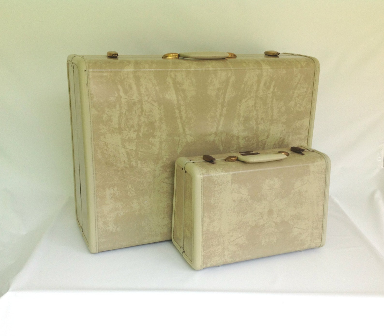 1950s Samsonite Streamlite Luggage Set Vintage Marbled 2 Etsy