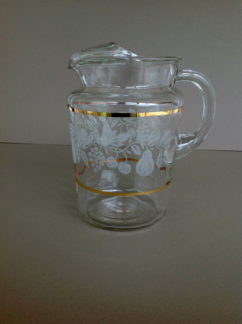 Vintage Glass Pitcher Bartlett Collins Glass Pitcher Pitcher Etsy