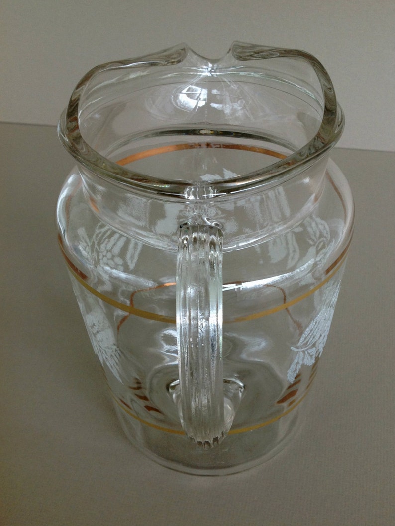 Vintage Glass Pitcher Bartlett Collins Glass Pitcher Pitcher Etsy
