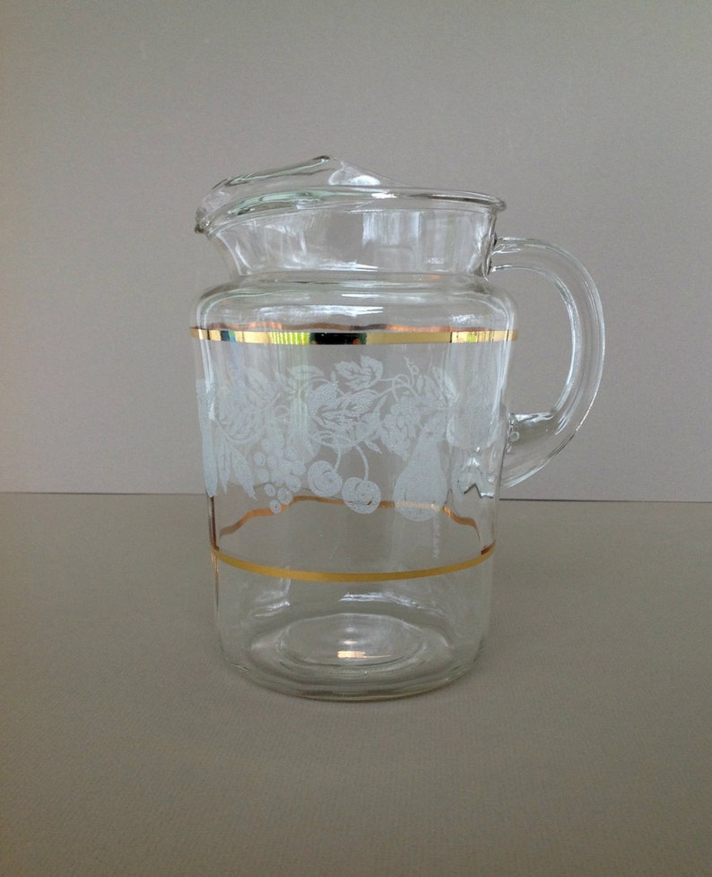 Vintage Glass Pitcher Bartlett Collins Glass Pitcher Pitcher Etsy