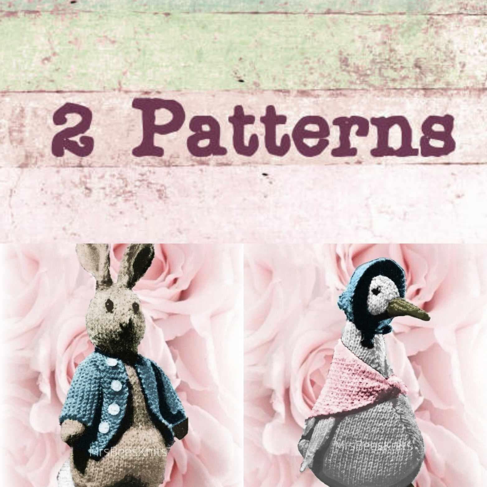 Beatrix Potter Peter Rabbit and Jemima Puddleduck Vintage Knitting ...