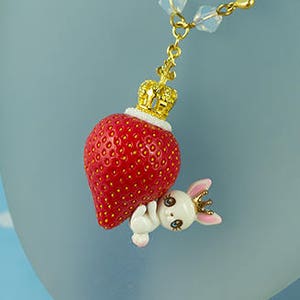 Strawberry princess | Necklace | Sweet Lolita fashion | Kawaii bunny | Crown
