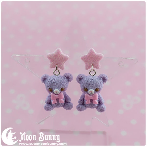 Rainbow bears parade Earrings lilac