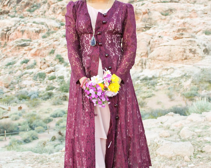 Purple Bohemian Dress Goddess Boho Chic Magical Button up Etsy