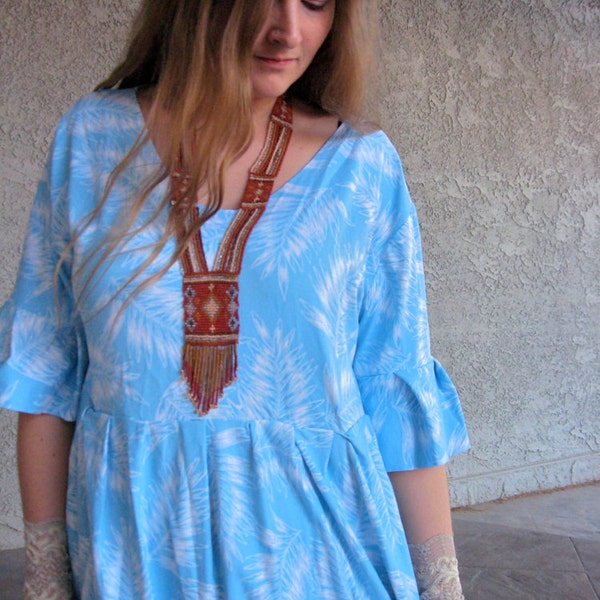 RESERVED for Maggie - Feather Maxi Dress Free Spirit Vintage Boho Dress size L, XL