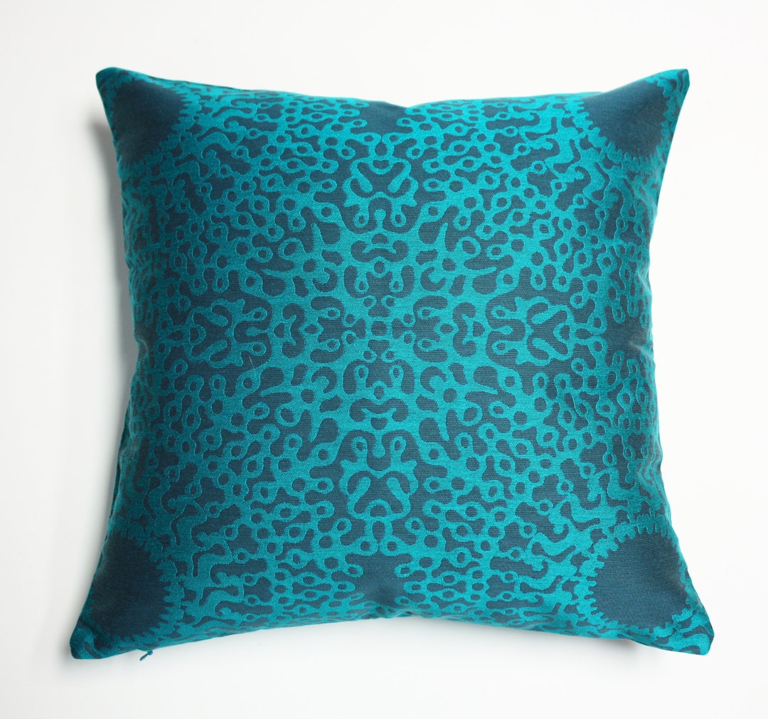Outdoor Pillow Cover Teal Pillow Cover Teal Pillow Maharam Etsy
