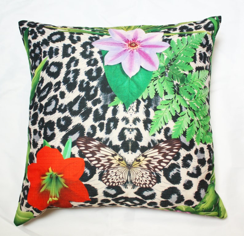 20x20 Tropical Jungle Pillow Cover Amazon Pillow Cover Etsy