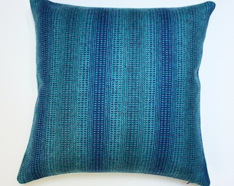 Wool Striae Aqua, aqua pillow, blue pillow, wool pillow