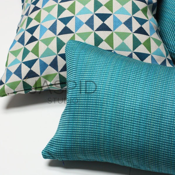 Sunbrella Calypso Teal Pillow, teal pillow, sunbrella pillow, teal pillows, outdoor pillows