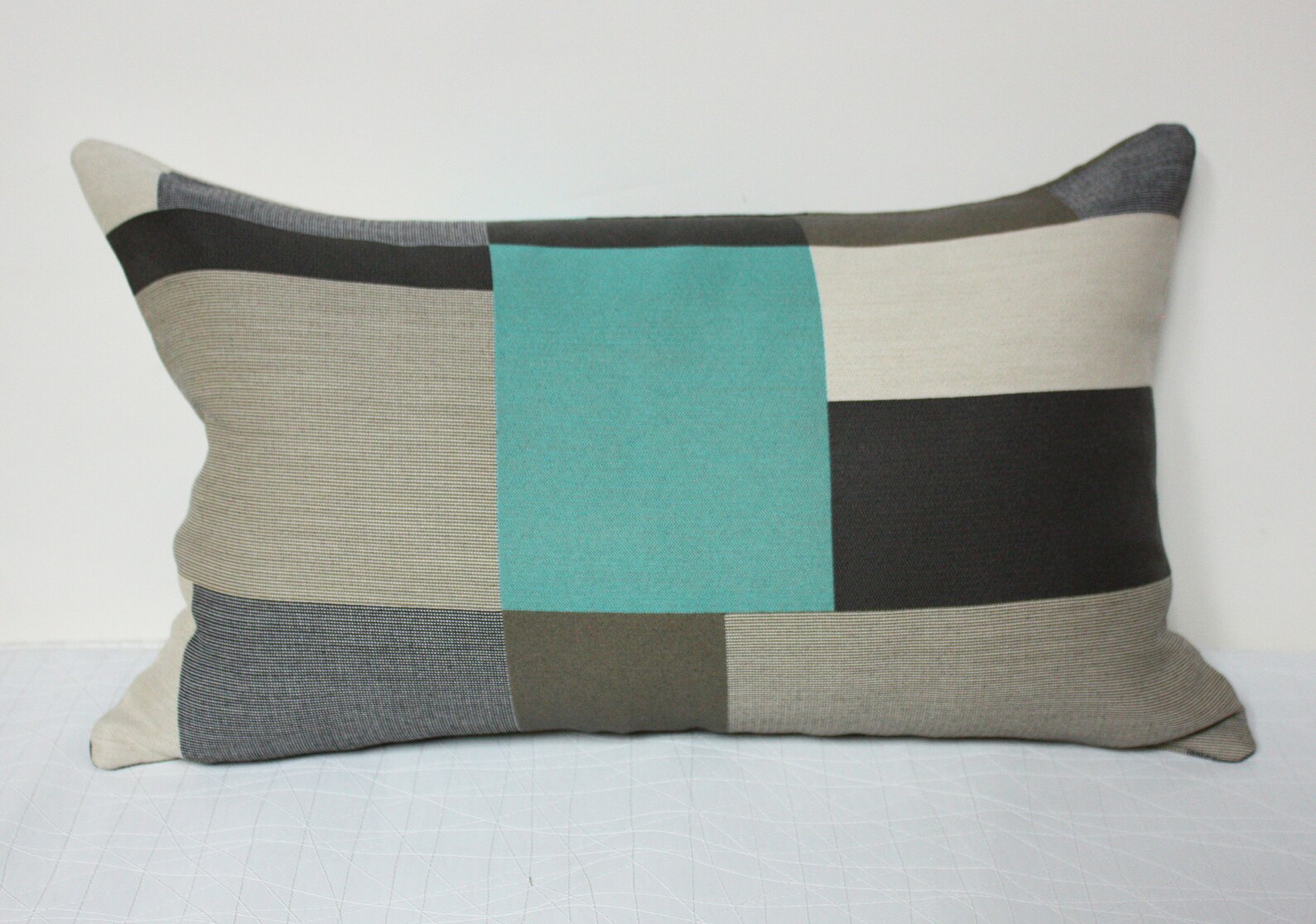 Teal and beige pillow cover Maharam fabric pillow gray Etsy