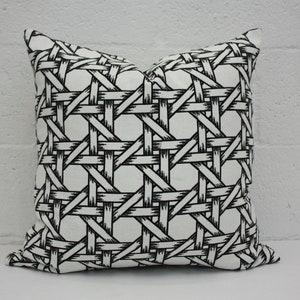 Black and white pillow, rattan pattern pillow cover, modern pillow cover