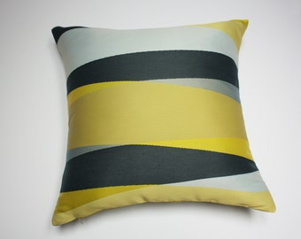 Maharam Taper pillow cover, Yellow gray pillow, lightning pillow, linear modern pillow