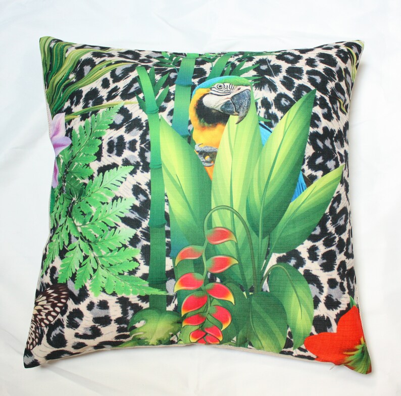 20x20 Tropical Jungle Pillow Cover Amazon Pillow Cover Etsy