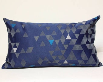 HBF Blue equation pillow, Navy Blue Equation lumbar pillow cover, blue and gray lumbar pillow, indigo pillow