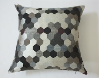 Maxwell Street pillow |  pillow cover | Carnegie pillow cover | Geometric pillow cover | gray pillow | Hexagon pillow