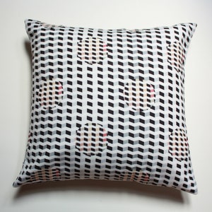 Geometric Circles Pillow Cover: Black and White Chevron Tessellations