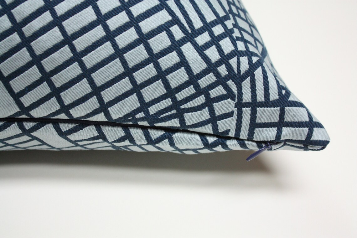 Grid pillow blue grid pillow cover luna textiles pillow Etsy