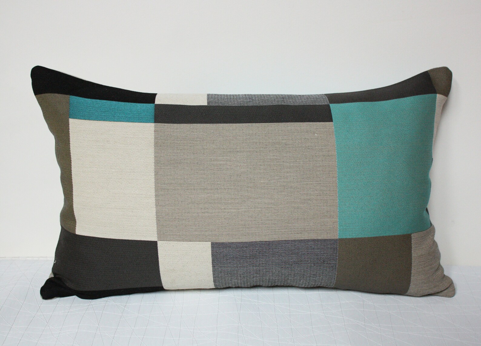 Teal and beige pillow cover Maharam fabric pillow gray Etsy