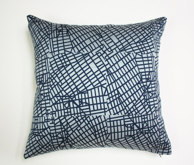 Grid pillow blue grid pillow cover luna textiles pillow Etsy