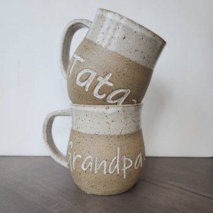 Choose between script font or print font for your mug.