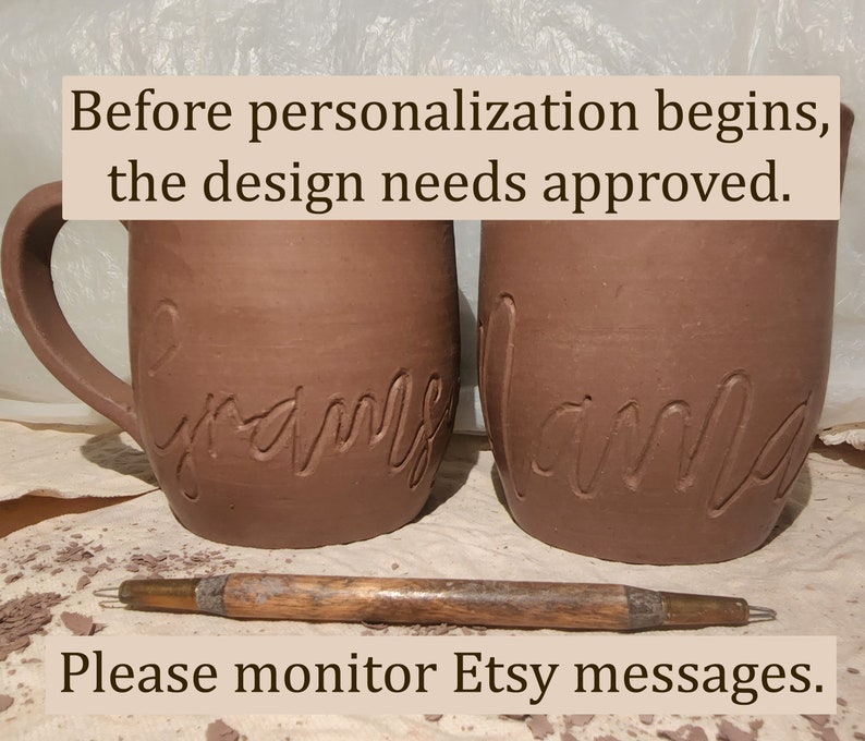 Remember to check your Etsy messages to approve the design.  Approval is needed before carving begins.