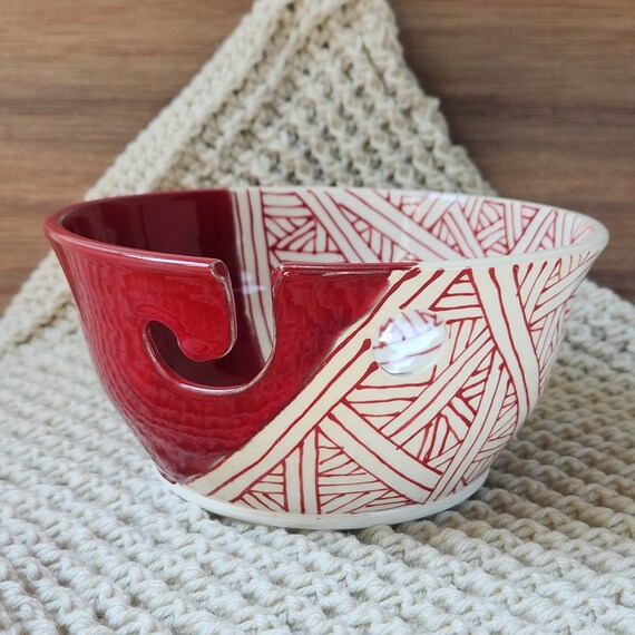 YARN BOWL with FLOWER, Crochet Bowl, Knitting Accessories, Crochet  Accessories, Gift for Her, Wedding Gift, Yarn Keeper, Needle Holder