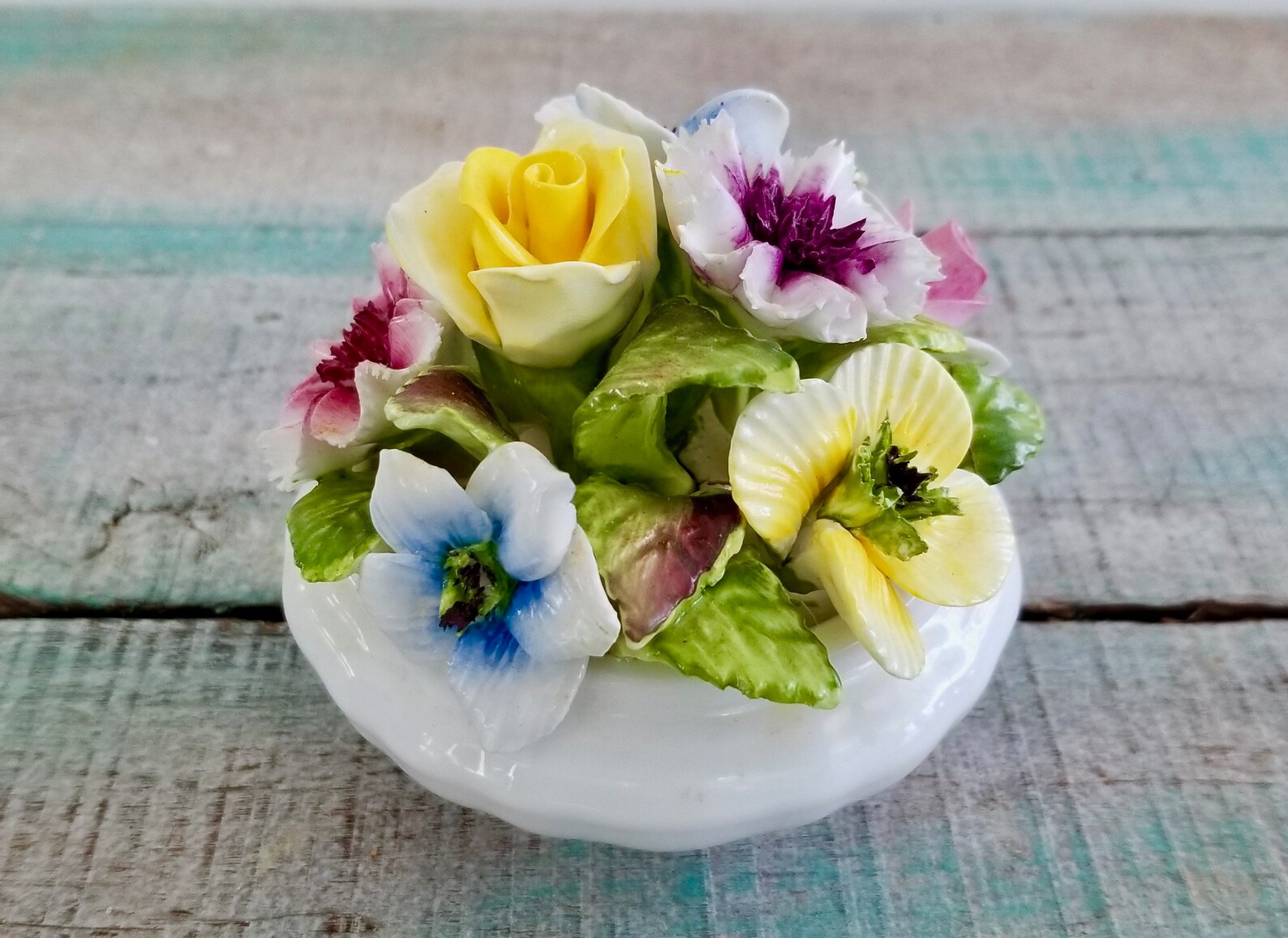 Coalport England Bone China Flowers in Bowl Vintage Floral Etsy