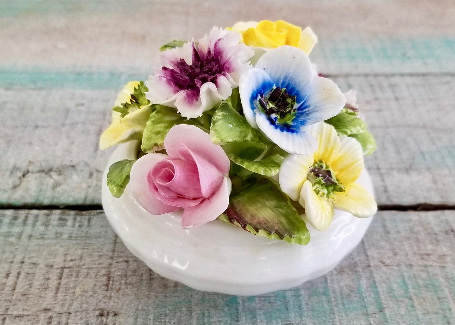 Coalport England Bone China Flowers in Bowl Vintage Floral Etsy