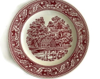 Vintage Royal China Dinner Plate – Memory Lane Pattern