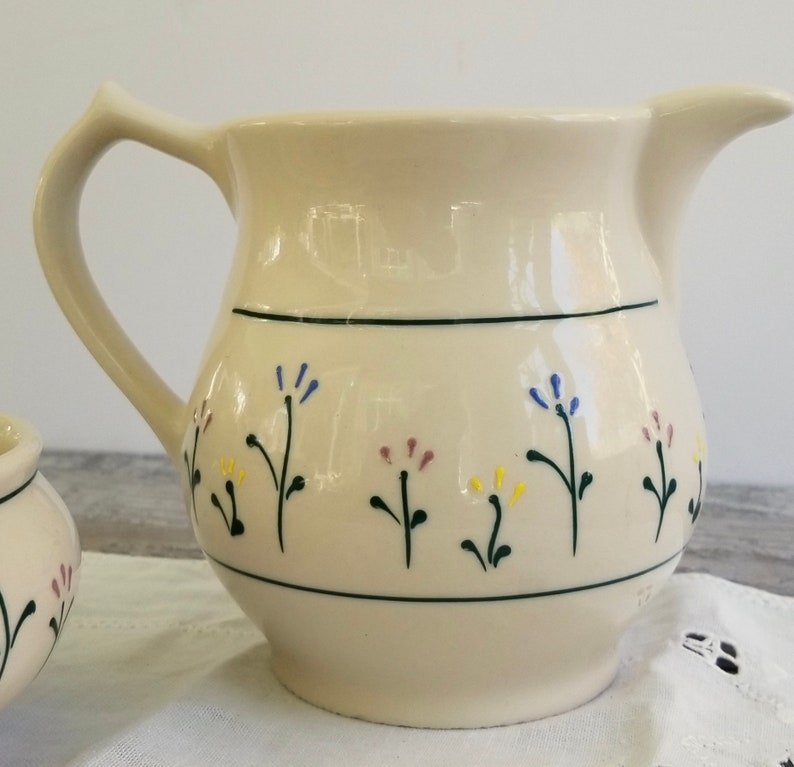 Vintage Hartstone pitcher and soup bowl w/enamel beaded Etsy