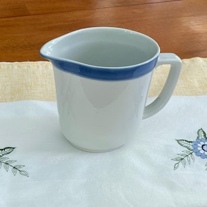 Vintage Large Arabia of Finland Pitcher in Ribbons Blue