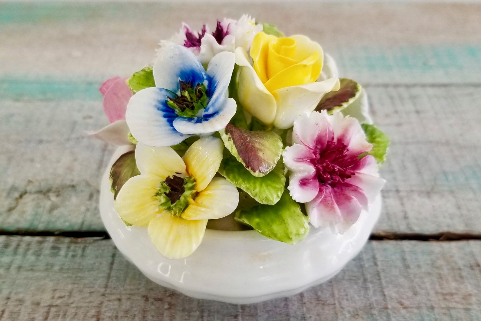 Coalport England Bone China Flowers in Bowl Vintage Floral Etsy