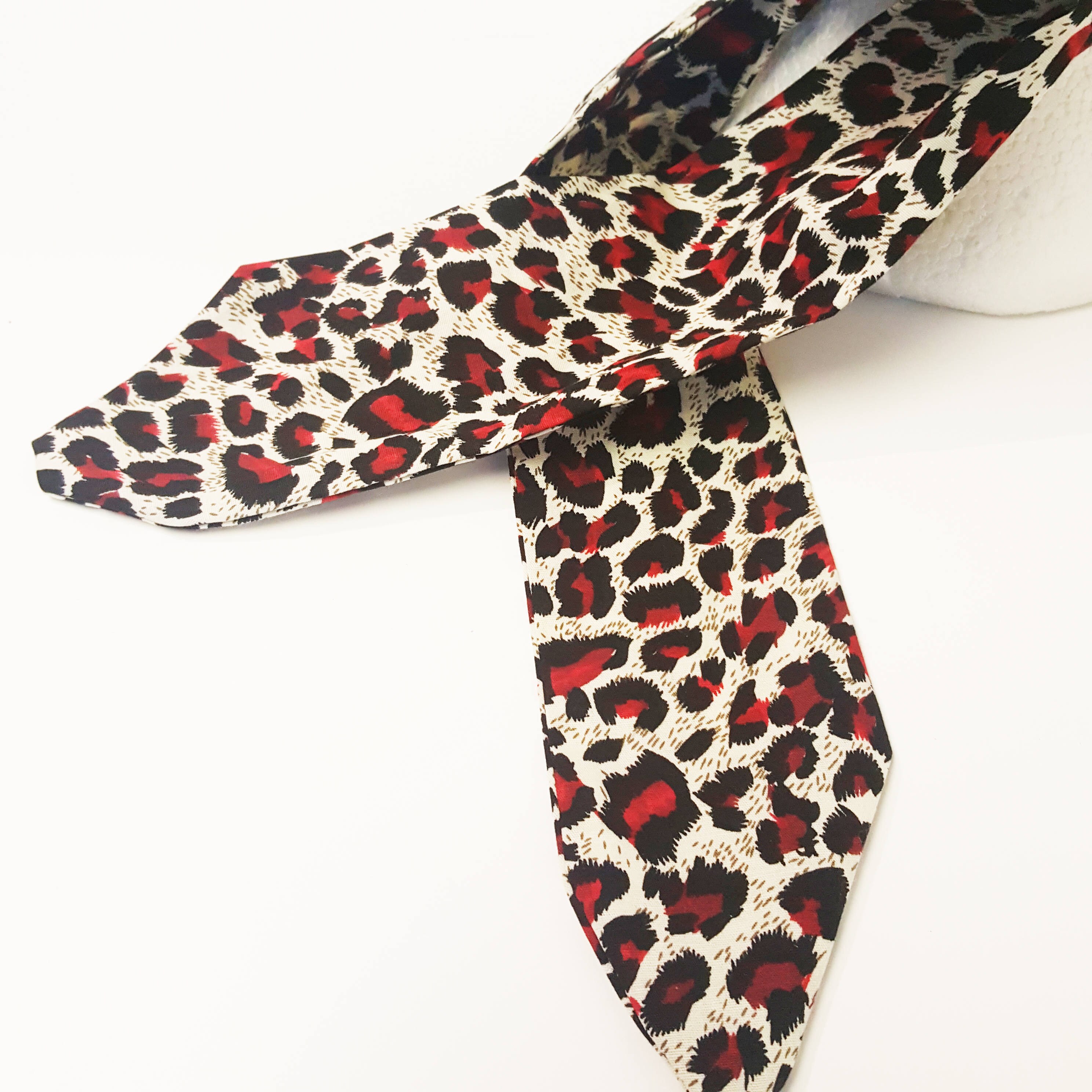 Red Leopard Print Cotton Hair Scarf Pin-up Style Headband - Etsy