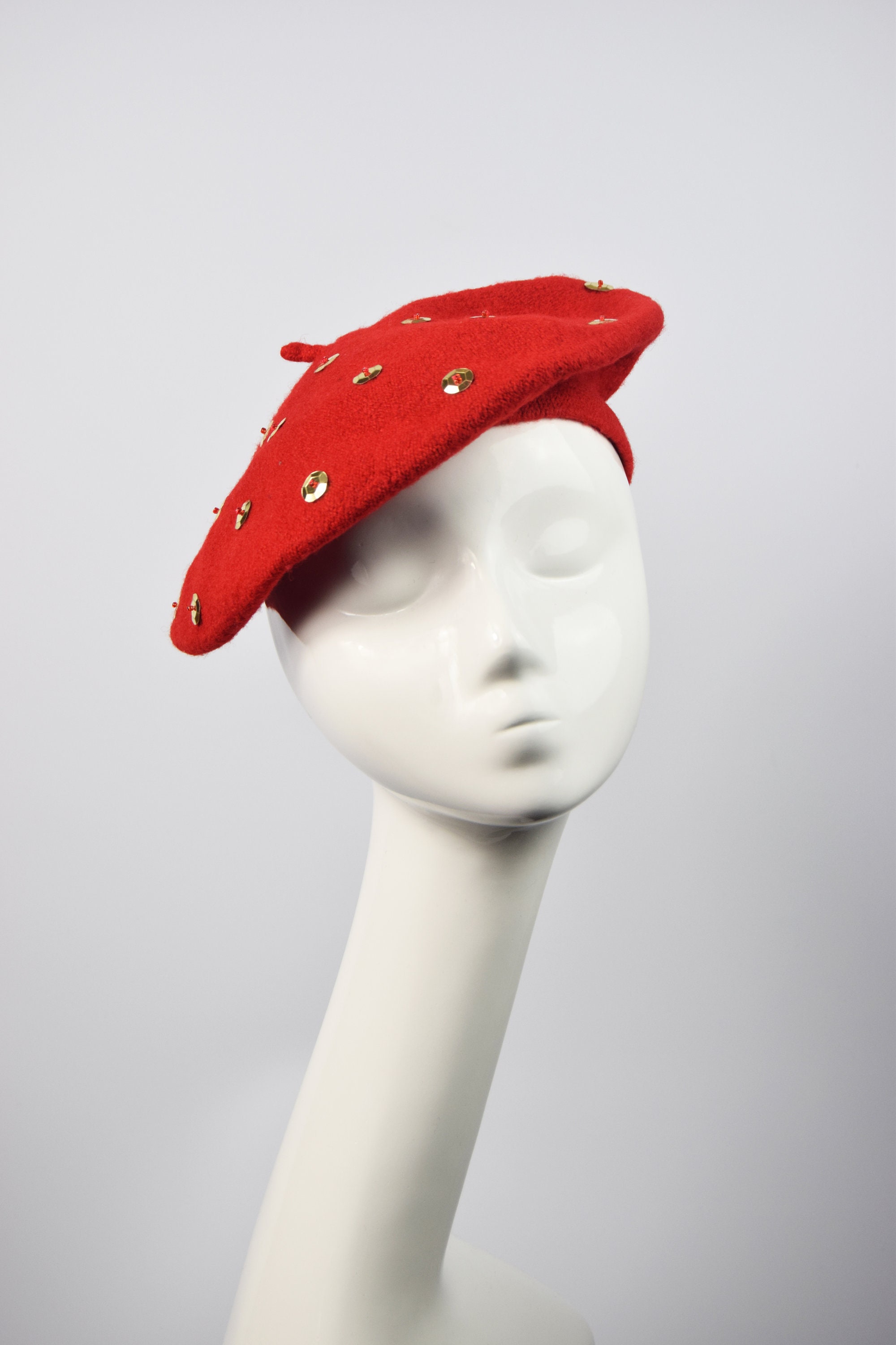sequin beret hat