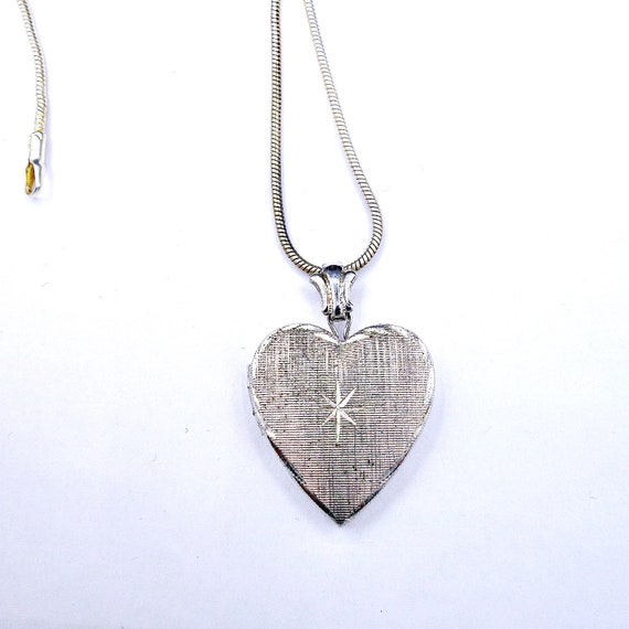 Silver Heart Locket, Starburst Sterling Silver Loc