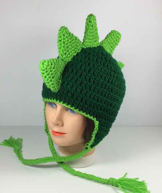 Dinosaur Hat beanie toque handmade animal hat crochet Etsy