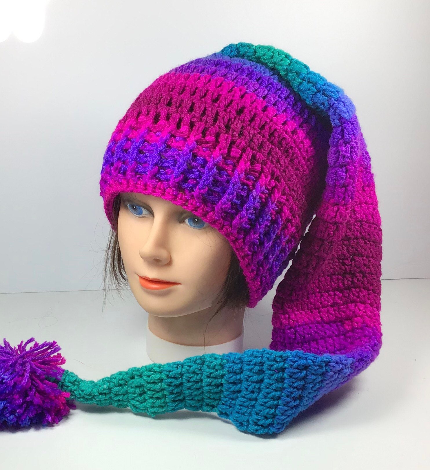 Stocking Hat Colorful Size Teen/Adult Handmade Unisex hippy Etsy